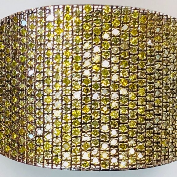 Unique Micro Pave set Yellow Citrine Men's Sterling Silver Ring Sz. 10 - 7.3 Gm - Picture 7 of 16